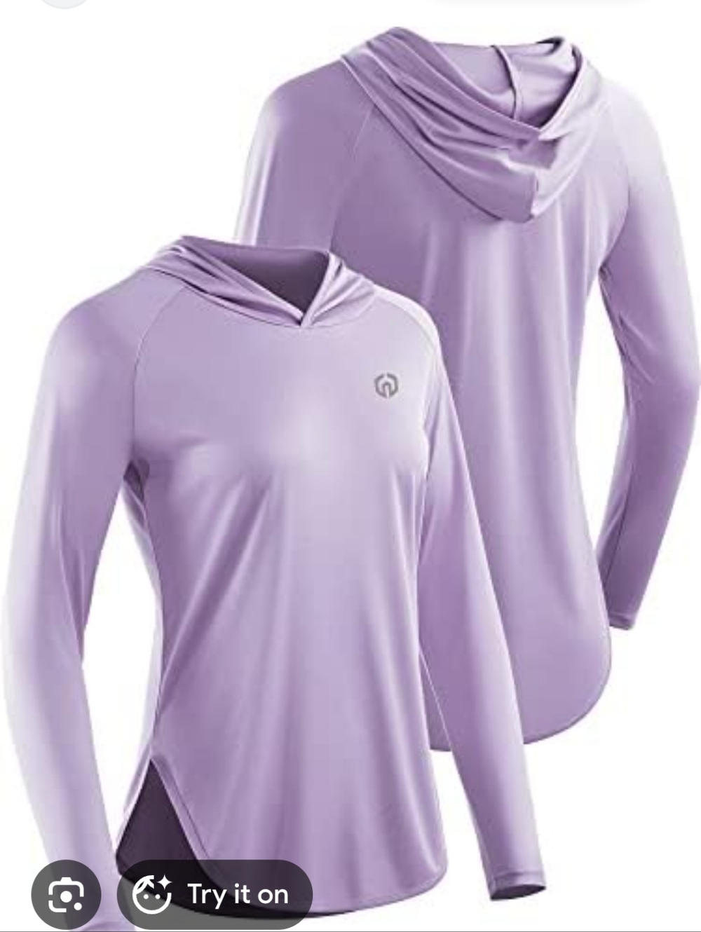 Neleus Light Purple Women's Hooded Sun Protection Performance Top